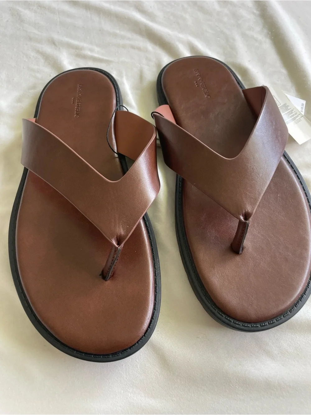 Banana Republic Men's Dark Brown Leather Thong Sandals